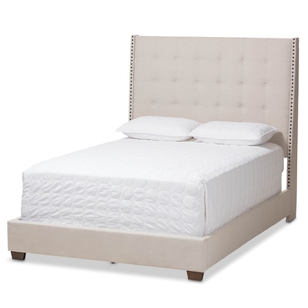 Baxton Studio Georgette Modern Light Beige Upholstered Queen Size Bed 145-8122